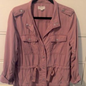 Loft pink cinch waist cargo jacket